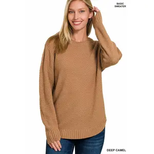 Riley Round Neck Sweater - Camel