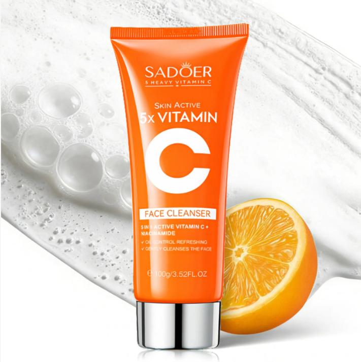 5X Vitamin C Face Cleanser - Brightening Face Wash with Niacinamide, Deep Clean Gentle & Refresh for Radiant, Healthy-Looking Skin,3.52 oz