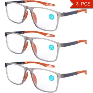 3pcs Tr90 Anti Blue Light Reading Glasses, Men Women Classic Square Frame, Lightweight Comfortable Eye Protection, Daily Use, Eyewear, Eyeglasses