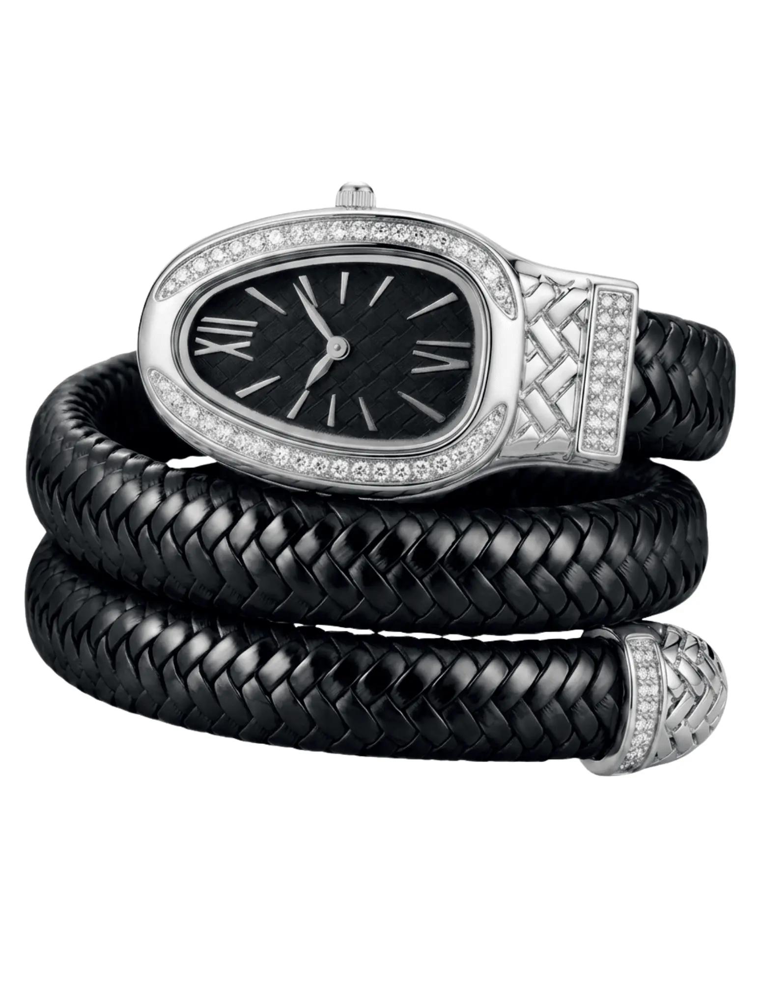 St. Barths La Robe Lucille Serpent Wrap Watch in Black & Silver