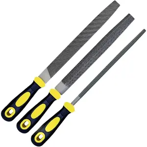 3 count Metal File Set, 8-inch,Professional High Carbon Steel File, Includes Flat/Round/Half-Round,Work for Metal,