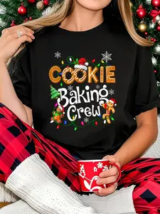 Cookie Baking Crew Cooking Lover Santa Xmas Gingerbread T-Shirt