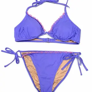Purple Trim Bikini Set