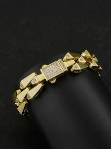 Iced Chics Hip Hop Hand Chain Bracelet, Street Style, Copper Zircon, Unisex, Couple Jewelry, Multiple Sizes, Fade-Resistant, Daily Wear
