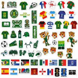 Official FIFA World Cup 2026 Mexico Soccer Stickers, El Mundial Fútbol Fan Decals with Trophy Mascot Flags, Waterproof Stickers for Water Bottle Laptop Phone, Mexico Party Favors, USA CAN MEX Collection