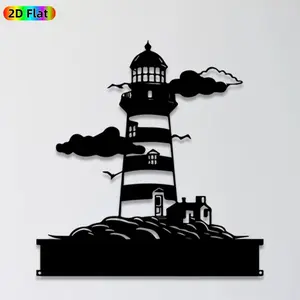 1pc Lighthouse Metal Wall Art, Nautical Lighthouse Statue Mural, Ideal Gift for New Year, Christmas, Coastal Decor Enthusiasts, Weather-Resistant Metal Wall Decor Wall Sculptures, Perfect for Porch Wall & Garden Fence, Captivating Outdoor Nautical Decor