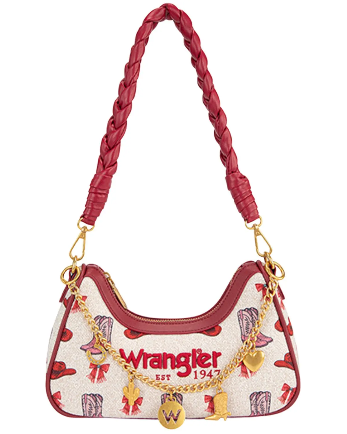 Wrangler Women's Women'S Rodeo Icons Western Braided Handle Shoulder Bag - Wg524-8182 Pk