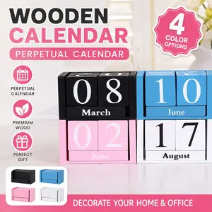 Simple Creative Wooden Flip Page Calendar, Home Desktop Study Desk Organizer, Durable Wood Material Design, Perfect Gift Idea