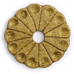 1.4 Inches Chrysanthemum Backplate Washer Brass Hardware Set of 10, Ideal for Architectural Interior Design, Doors, Furniture Cabinet Customization