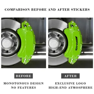 Amg Brake Caliper Wheel Stickers, Vinyl Decals for Amg A-Class C-Class E-Class S-Class Gle Glc Cls G-Class Amg Gt, Car Accessories