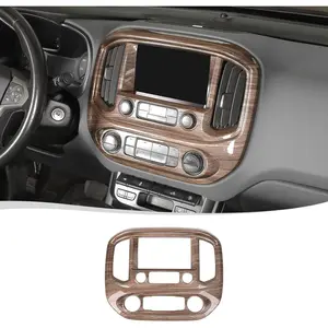 Voodonala for Chevy Colorado Center Console GPS Navigation Air Vent Cover Trim Compatible with Chevy Colorado/GMC Canyon 2014-2022(Wood,ABS)