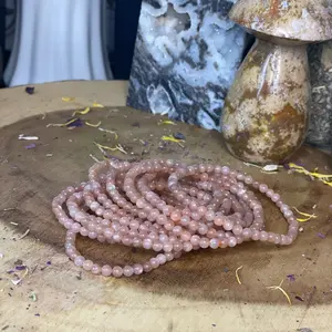 Dainty 4mm Peach Moonstone Bracelet