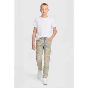 Boys Distressed Whiskered Skinny Jeans