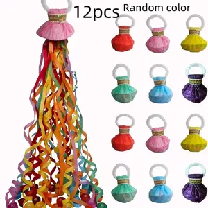 12pcs Colorful Paper Confetti Handheld Party Streamers, Vibrant Colors, Quiet Operation, Safe and Reliable, Easy Clean, Perfect for Celebrations