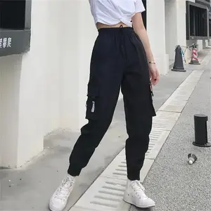 Big Pockets Cargo Pants Women High Waist Loose Streetwear Baggy Tactical Trouser Fashion Hip Hop Joggers Trousers Female
