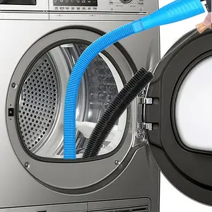 2 Pieces Dryer Vent Cleaner Kit, Dryer Lint Vacuum Attachment and Flexible Dryer Lint Brush, Lint Remover, Dryer Vent Vacuum Hose Replacement Parts, Blue