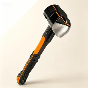 Heavy-Duty 6-Pound Wedge Hammer, Fiberglass Handle Sledge Hammer for Demolition and Striking, Shock-Resistant Design with Lanyard Hole, Reusable and Durable Striking Tool