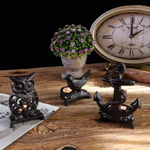 Vintage Iron Candle Holder, Small Decorative Piece, American Soft Decoration, Romantic Home Animal Cast Iron Candle Stand