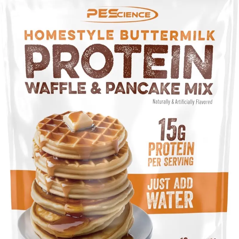 Protein Pancake & Waffle Mix, Homestyle Buttermilk, 15g High Protein Snacks, Whey and Casein Blend, 12 Servings, Just Add Water
