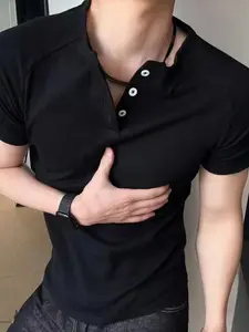 Slim Fit Waistcoat Short Sleeve Men's Summer Ice Silk American Style Muscle Show T-Shirt, Fitness Base Layer Top, Comfortable and Stylish, Athletic Tee, Fitness Sport Top, Fitness Shirts