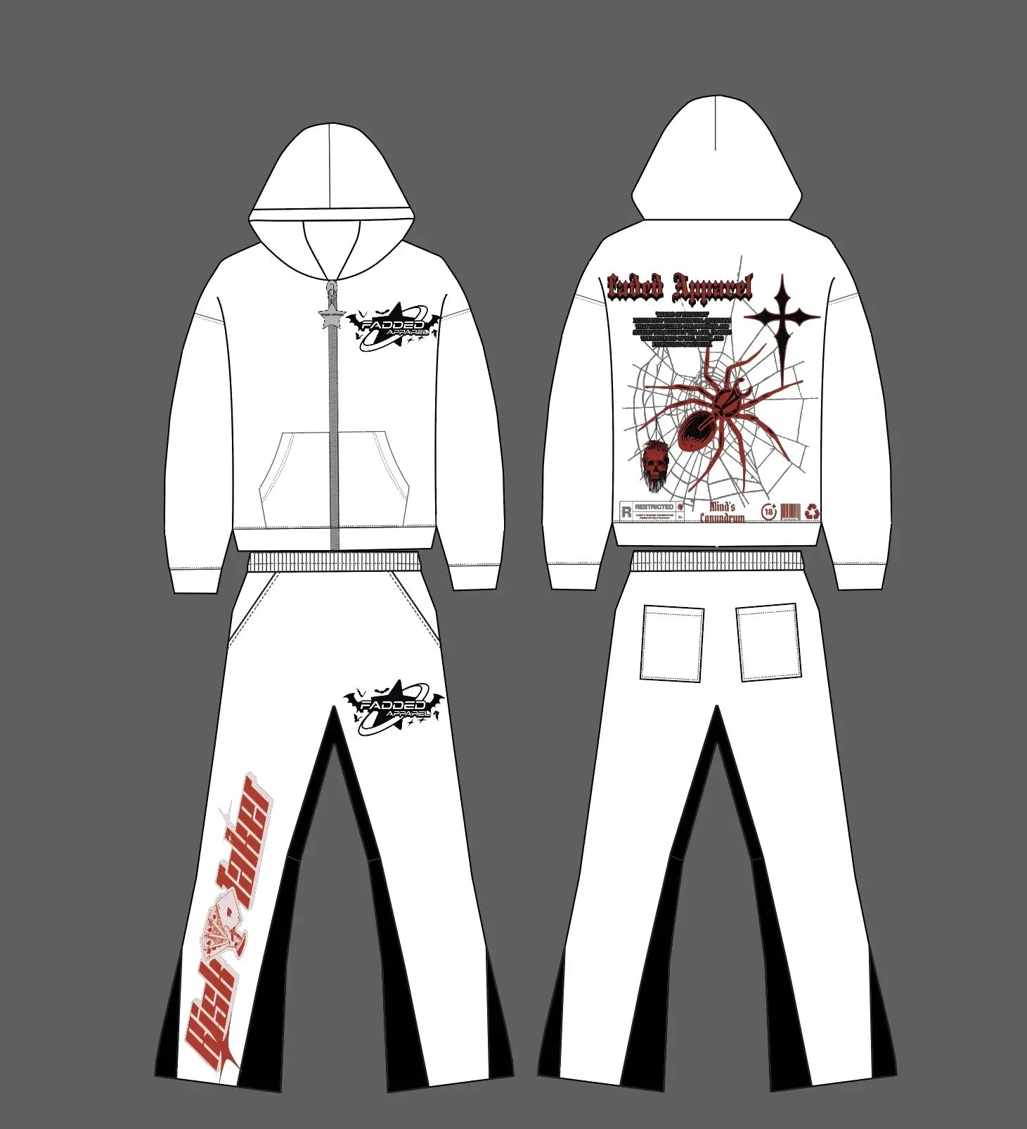 FADED APPAREL-Spider SweatSuit