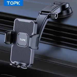 TOPK Universal Car Phone Holder, Car Dashboard Phone Stand with Suction Cup, Car Interior Accessories for iPhone Samsung Google Huawei