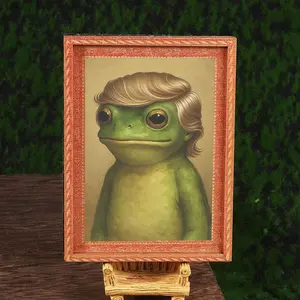 Funny Frog Refrigerator Magnet, Mini Photo Frame Fridge Magnet, Humorous Home Decor, Festive Decoration, Great Holiday Gift