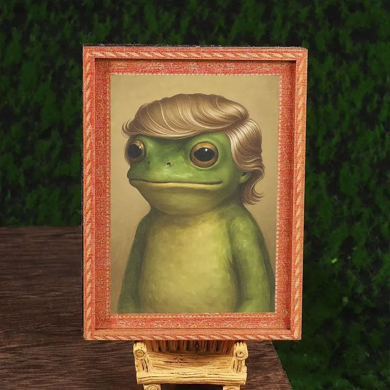 Funny Frog Refrigerator Magnet, Mini Photo Frame Fridge Magnet, Humorous Home Decor, Festive Decoration, Great Holiday Gift
