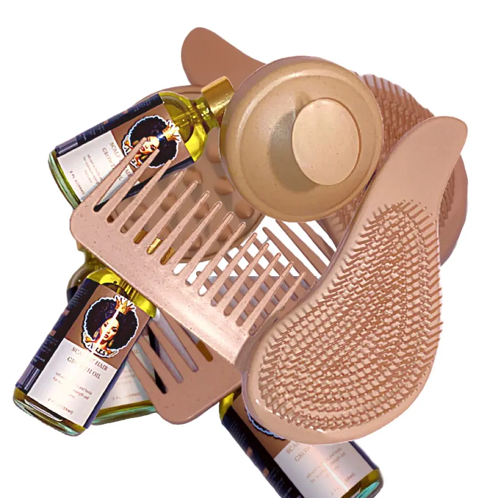 Ailes Set of Hair Brush, Comb, Massaging Brush for Wash Day, Helps Stimulate the scalp for longer, healthier hair, Detangler.