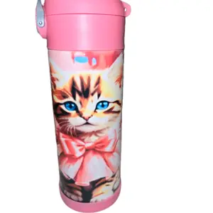 pink dressed kitty sippy cup