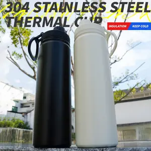 22oz Stainless Steel Insulated Water Bottle with Handle, Dual-Layer Vacuum Sealed Leak-Proof Design, Available in Options