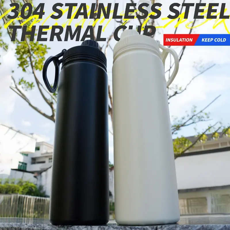 22oz Stainless Steel Insulated Water Bottle with Handle, Dual-Layer Vacuum Sealed Leak-Proof Design, Available in Options, Portable Drinkware