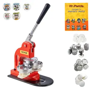 VEVOR Button Maker Machine, 75 mm (3 inch) Badge Punch Press Kit, Children DIY Gifts Pin Maker, Button Making Supplies with 500pcs Button Parts Circle Cutter Magic Book