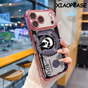 Screaming ghost pattern four-corner drop-proof soft TPU phone case iPhone 17 Pro Max Air 16 15 14 13 12 11 Plus Fashionable camera protection shockproof and drop-resistant durable phone case