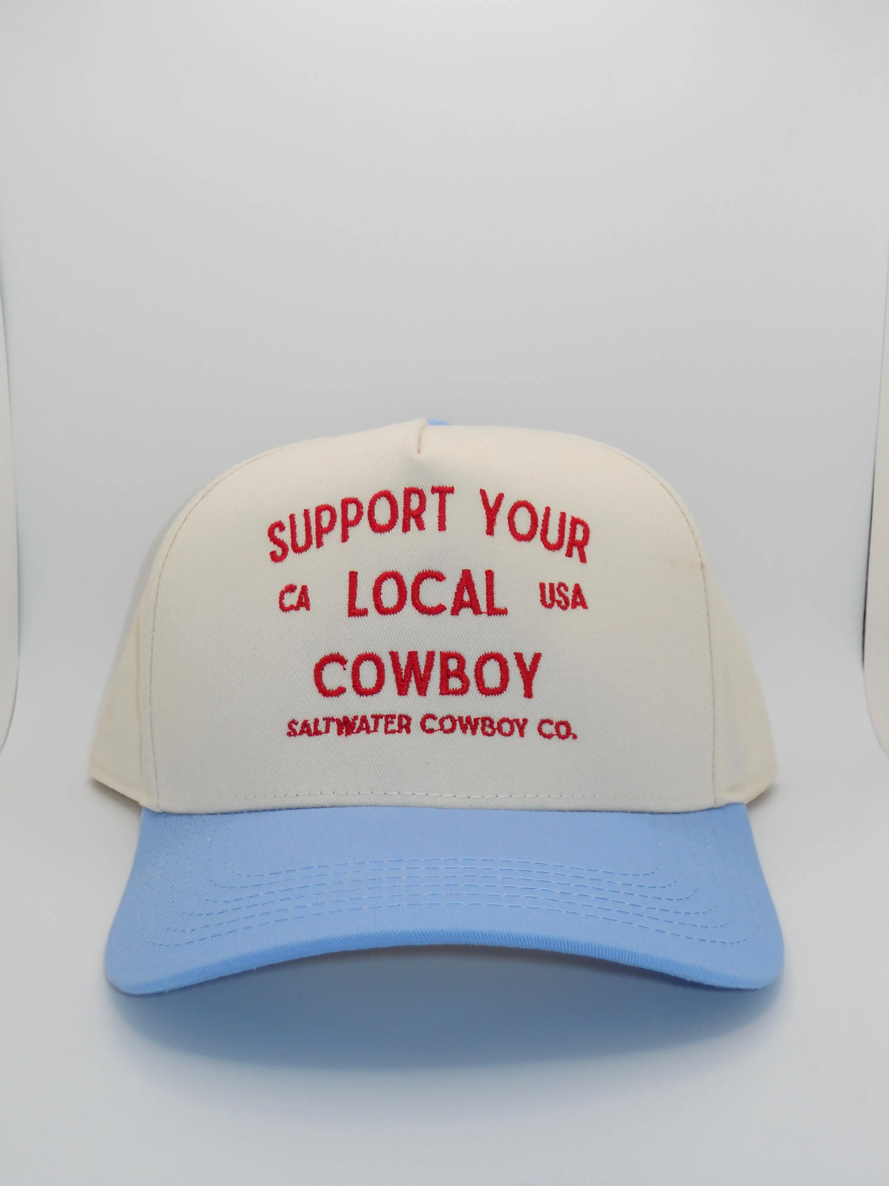 Adjustable Tie-On Canvas Cowboy Hat - 5 Panel Structured, Cotton Blend, Retro Look, Detailed Embroidery Design, Casual Wear Fashion Clothing Accessory, 5 Panel Structured Hat, Two-Tone
