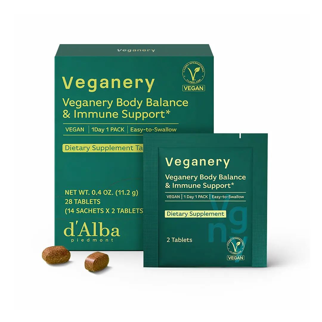 Veganery Immune Support & Body Balance Supplement – Vegan Formula with Green Tea Extract, Zinc & Vitamins C & D, Mini Tablets, 28 Count Healthcare Fitness