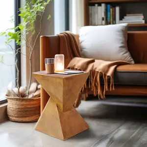 Lightweight Concrete Side Table Sofa Side End Table for Indoor Outdoor Use