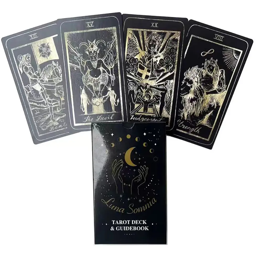 78-Card Tarot Card Set, Shores Of Moon Luna Somnia Complete Deck With Guidebook, Starry Dreams Celestial Astrology Witchy Divination Tool, Festive Home Supplies Gift