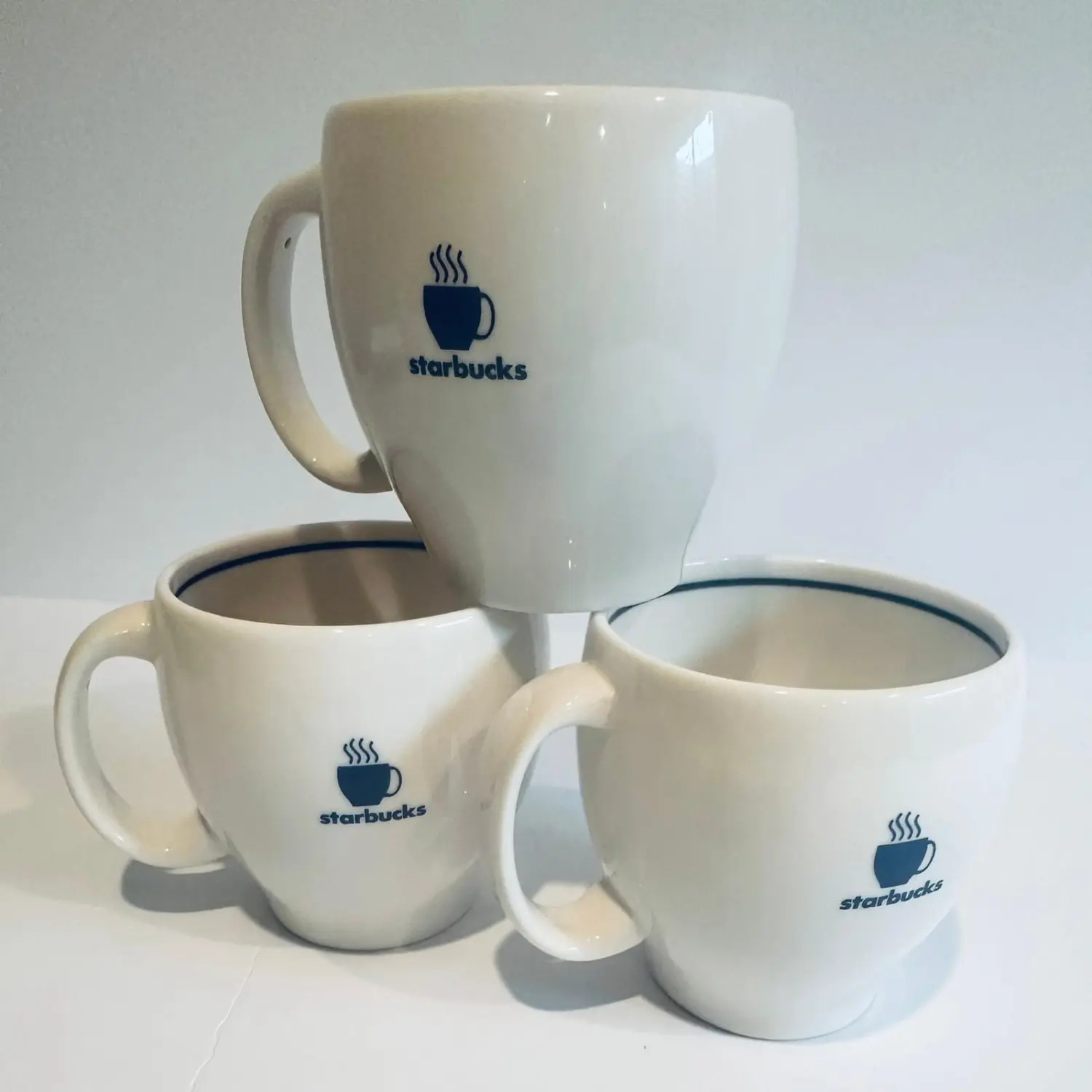 Starbucks Coffee 2003 Barista Espresso 12oz Durable White Mug with Blue  Stripe Reuse Tumbler - TikTok Shop