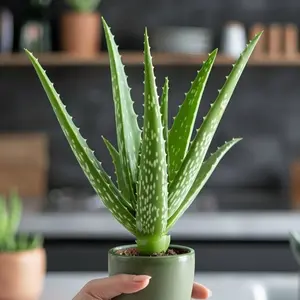 Aloe Vera pup in Nursery Pots - Dotted Leaves, Low Maintenance, Versatile for Indoor Gardens, Handpicked for Quality and Health home garden great gardening easy grow