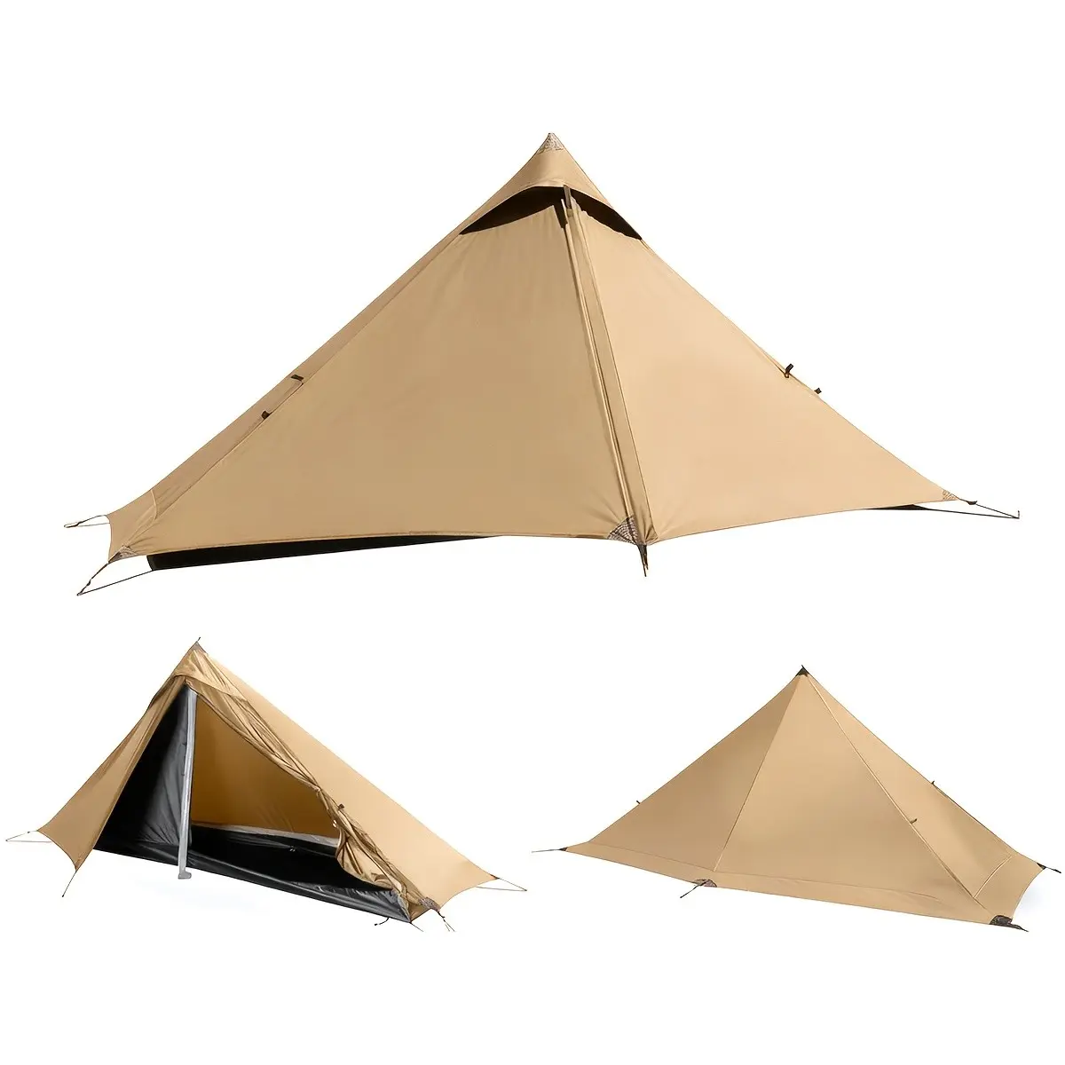 A Tent Designed Like a Pyramid That Offers Protection from Rain And Sun, Suitable for Outdoor Camping Without Poles, Ideal for Backpacking, Lightweight for Easy Transport, Accommodates 1-2 People, Ultralight for Hiking, Easy to Assemble