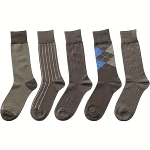 Enjoy Freshness and Comfort with 5 Pairs of Moisture-Wicking Anti-Odor Dress Socks for Men - Funny Business Crew Socks crew  socks
