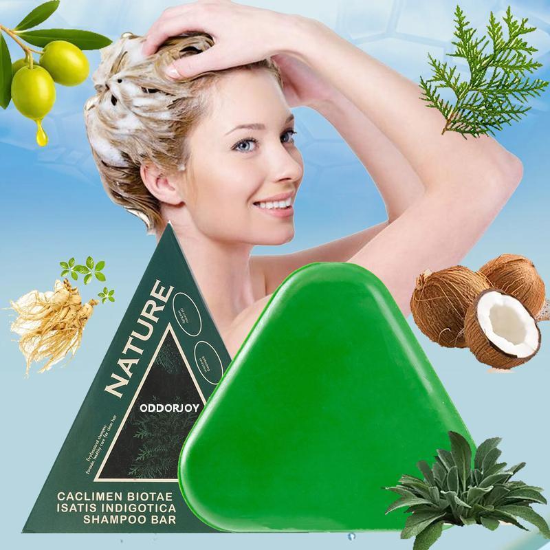 ODDORJOY Natural Shampoo Bar for Men & Women – Calming & Strengthening Hair, Eco-Friendly Solid Shampoo with Usman Grass & Herbal Extracts, Nourishing Hair Cleanser