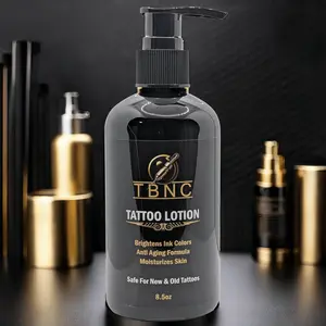 TBNC Tattoo Lotion - Peppermint Scented 8.5oz Formula for New & Old Tattoos - Non-Greasy, Moisturizing, Soothing, and Color Enhancing - Paraben & Fragrance-Free
