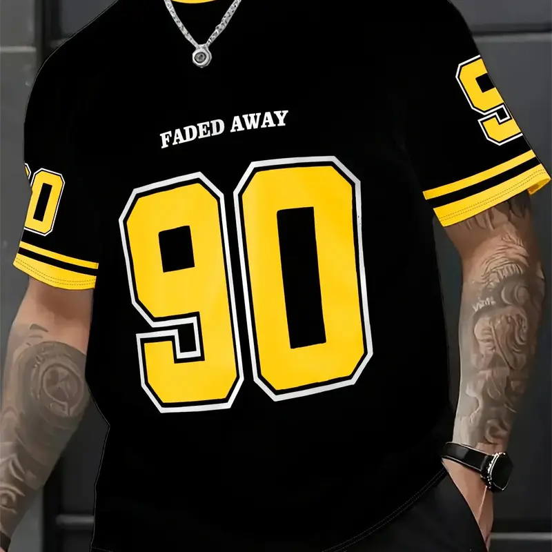 Men's Football Training Jersey, Casual Comfortable Short Sleeve, Digital Print, Outdoor Sports Clothing, Fan Gift, Loose Fit, All Seasons, Football Jerseys, Soccer Shirt, Jersey Top, Sportswear Clothing