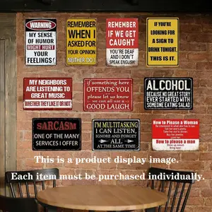 Funny Bar Signs for Home Bar Wall Art - Man Cave Decor Garage Signs for Men - Vintage Bar Metal Tin Signs Basement Pub Wall Decor Gifts 8x12 Inch prayer room durable iron material funny novelty sign