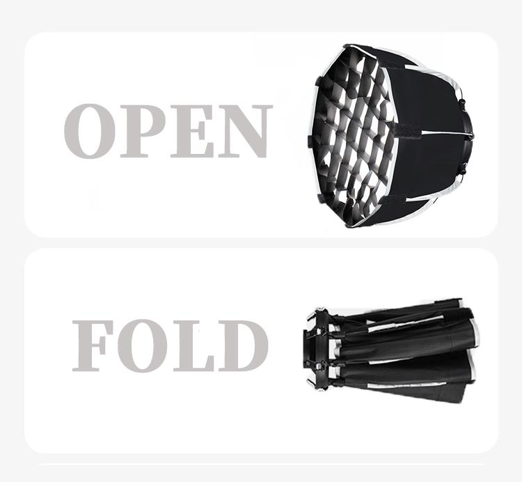 30cm Octagonal Portable Softbox with Mini Honeycomb Grid, Bowens Mount Quick Release Design, Foldable Photography Light Soft Box Accessory for COB Light, Studio & Video Shooting