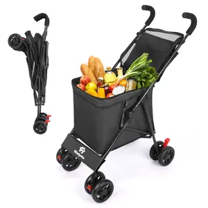 P08 Multifunctional Cart, Shopping Cart, Dog Stroller for Small Dogs, Capacity 60lbs Capacity, Minimalist, for Outdoor Camping Shopping Sports Garden
