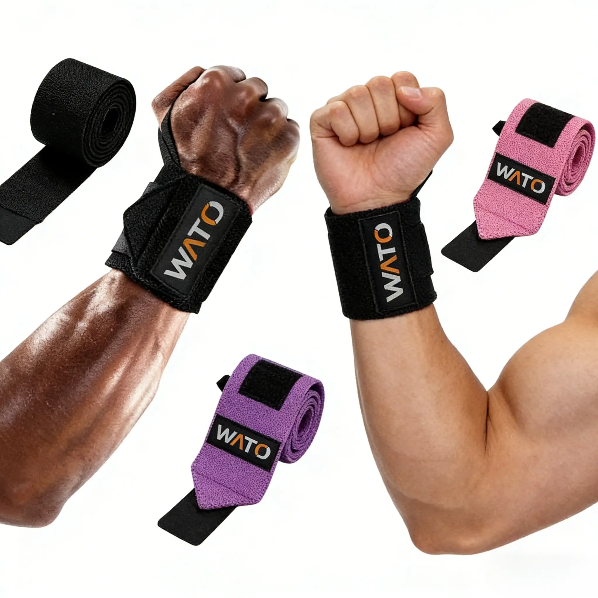 Wrist support brace, 2-piece wrist support band, suitable for both women and men. Wrist band for weightlifting, exercise and pain relief. Flexible, highly elastic, adjustable, comfortable and multi-functional.