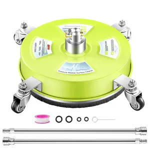 14'' Washer Surface Cleaner  Stainless Steel Attachments With 4 Wheels For Driveway And Concrete Cleaning 1/4" Quick Connect 2 Extension Wands 4000 Psi